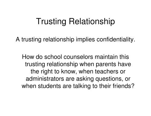 Ethics for the School Counselor - Texas Counseling Association