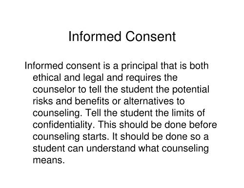 Ethics for the School Counselor - Texas Counseling Association