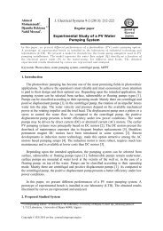 Regular paper Experimental Study of a PV Water Pumping System