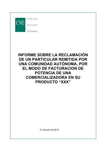 informe sobre la reclamaciÃ³n de un particular remitida por una ...