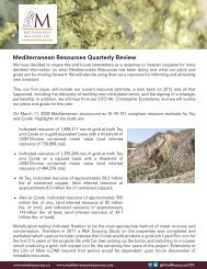 Mediterranean Resources Quarterly Review - PrecisionIR
