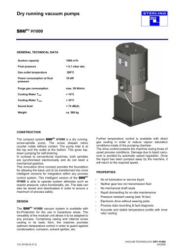 Dry running vacuum pumps