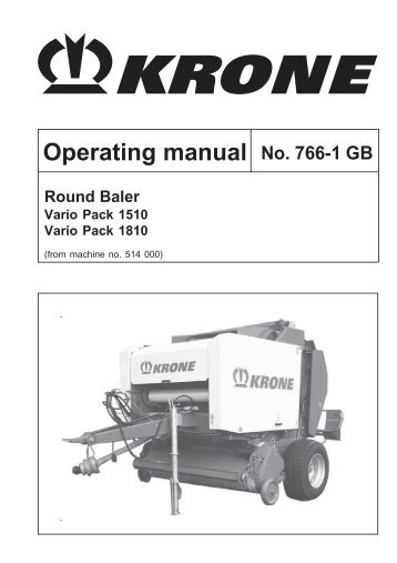 Operating manual No. 766-1 GB