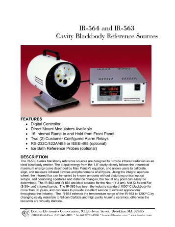 IR-564 and IR-563 Cavity Blackbody Reference Sources - Boston ...