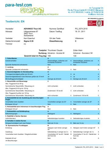 EN Testbericht SIGMA 8 29 - Advance