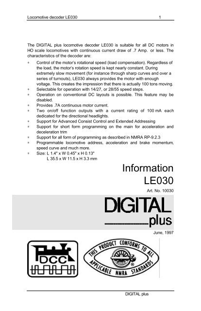 Information LE030 - Lenz USA