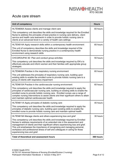 Enrolled/Division 2 nursing