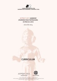 CURRICULUM - STUDIO für AYURVEDA YOGA