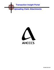 Transaction Insight Portal Uploading Claim Attachments - AHCCCS
