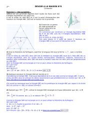 Devoir maison n°1 à rendre mardi 30 septembre