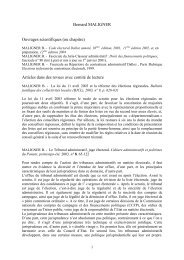 Bernard MALIGNER Ouvrages scientifiques (ou chapitre ... - CERSA