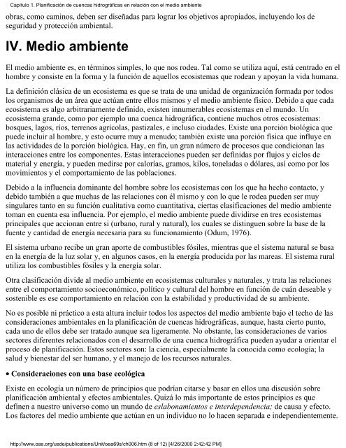 Calidad Ambiental y Desarrollo de Cuencas Hidrográficas: un ...