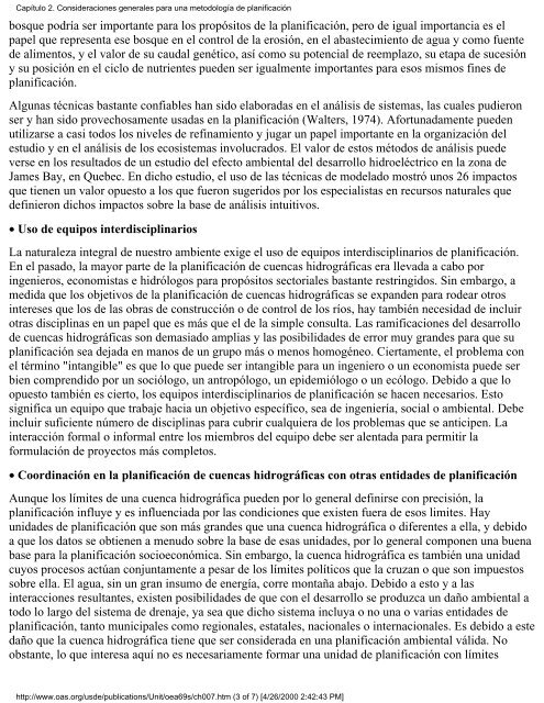 Calidad Ambiental y Desarrollo de Cuencas Hidrográficas: un ...