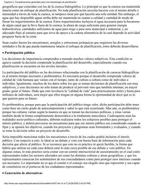 Calidad Ambiental y Desarrollo de Cuencas Hidrográficas: un ...