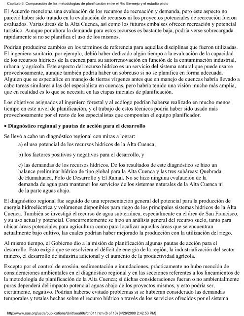 Calidad Ambiental y Desarrollo de Cuencas Hidrográficas: un ...