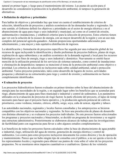 Calidad Ambiental y Desarrollo de Cuencas Hidrográficas: un ...