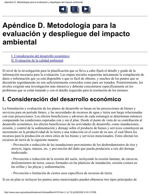 Calidad Ambiental y Desarrollo de Cuencas Hidrográficas: un ...