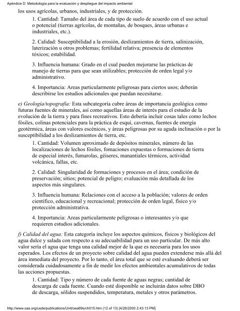 Calidad Ambiental y Desarrollo de Cuencas Hidrográficas: un ...