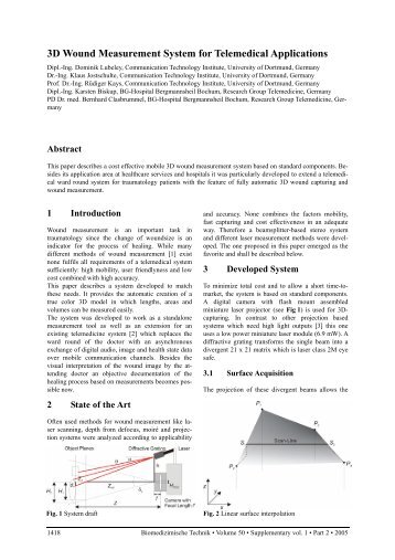 3D Wound Measurement System for Telemedical Applications