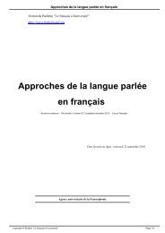 Approches de la langue parlée en français - AUF