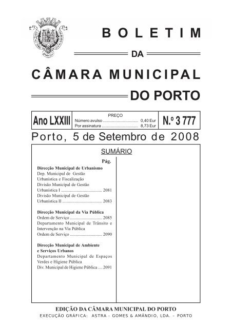 boletim 3777 - CÃ¢mara Municipal do Porto