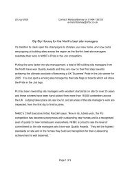 Quality Award winners news release North 2005 - NHBC Home