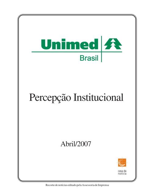 PercepÃ§Ã£o Institucional - Unimed do Brasil