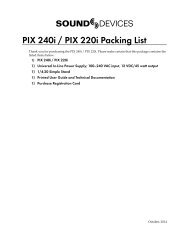 PIX Packing List - Sound Devices, LLC