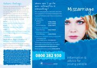 Information and advice for young people leaflet: miscarriage