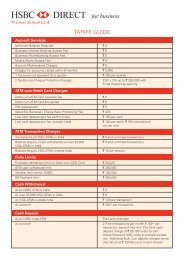 TARIFF GUIDE - HSBC