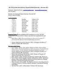 View Syllabus - Plymouth State University