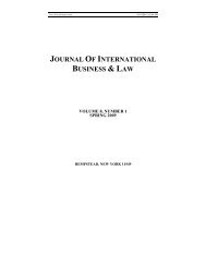 JOURNAL OF INTERNATIONAL BUSINESS & LAW - Hofstra Law ...