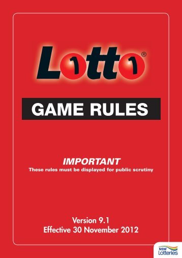 Lotto Game Rules PDF