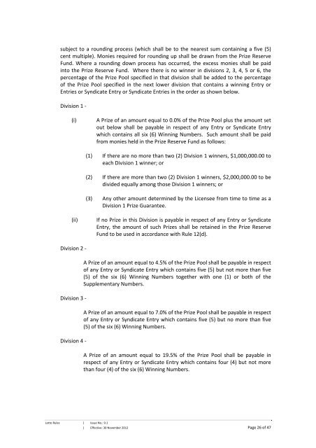 Lotto Game Rules PDF