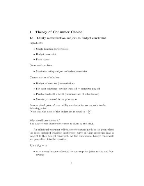 Consumer Theory.pdf - ForEcoStudies