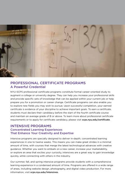 design, digital arts, and film - School of Continuing and Professional ...