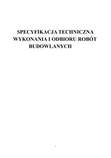 Specyfikacja techniczna do placu zabaw