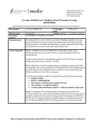 Coventry Health Care's Medicare Part D Vaccine Coverage ...