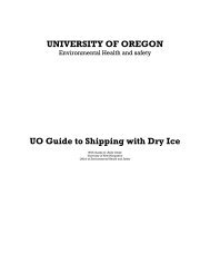 UNIVERSITY OF OREGON UO Guide to Shipping with Dry Ice