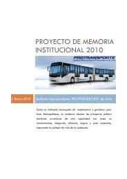 PROYECTO DE MEMORIA INSTITUCIONAL 2010 - Protransporte