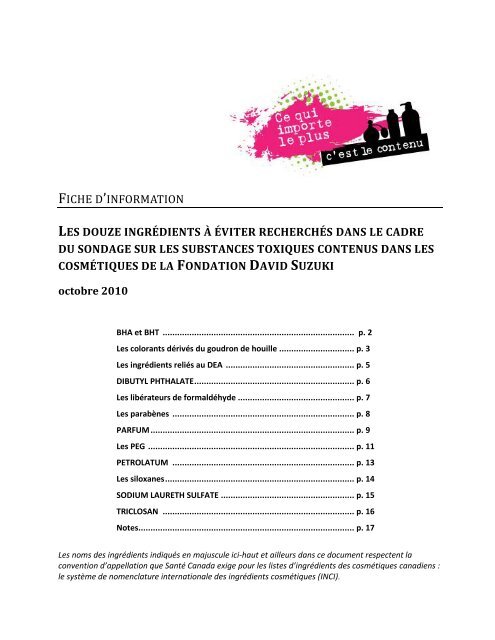 Dirty-Dozen-backgrounder-October-2010_FR.pdf - David Suzuki ...