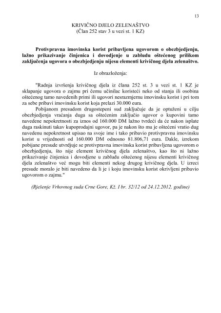 Bilten Vrhovnog suda za 2/2012. godinu - Sudovi Crne Gore