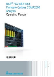 R&S FSV-K82/-K83 Firmware Options ... - Rohde & Schwarz