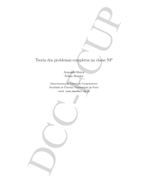 Teoria dos problemas completos na classe NP - Departamento de ...