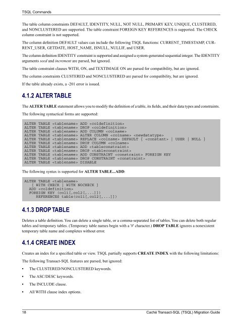 Caché Transact-SQL (TSQL) Migration Guide - InterSystems ...