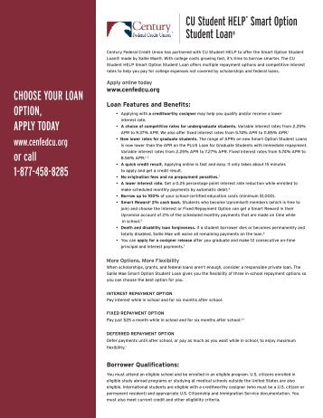 our Smart Option Student Loan - Informational Product Sheet