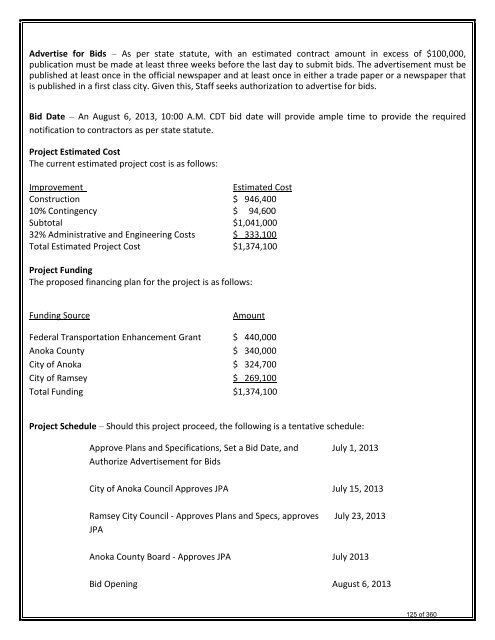 July 1, 2013 Regular Mtg - City of Anoka