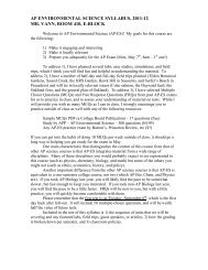 AP ENVIRONMENTAL SCIENCE SYLLABUS, 2011 ... - Head-Royce