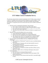 LTU Online Course Evaluation Survey - Lawrence Technological ...