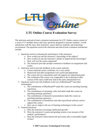 course evaluation survey